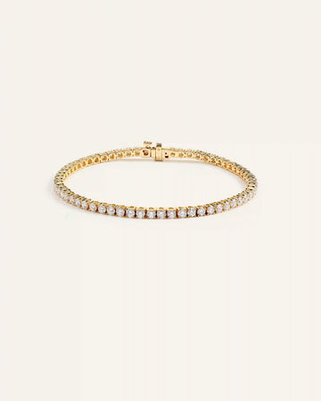14K Gold Natural Diamond Tennis Bracelet - 4ctw
