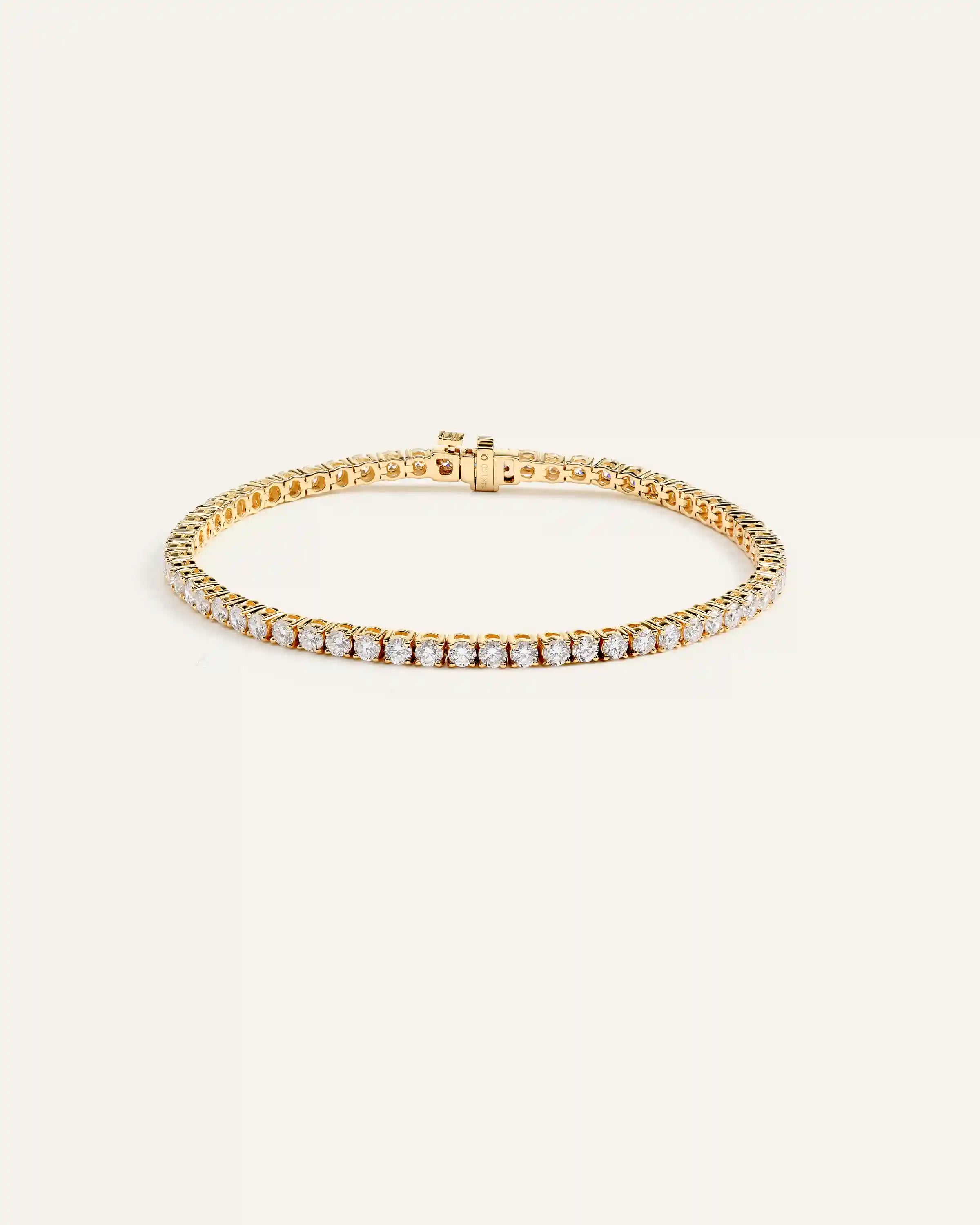 14K Gold Natural Diamond Tennis Bracelet - 4ctw