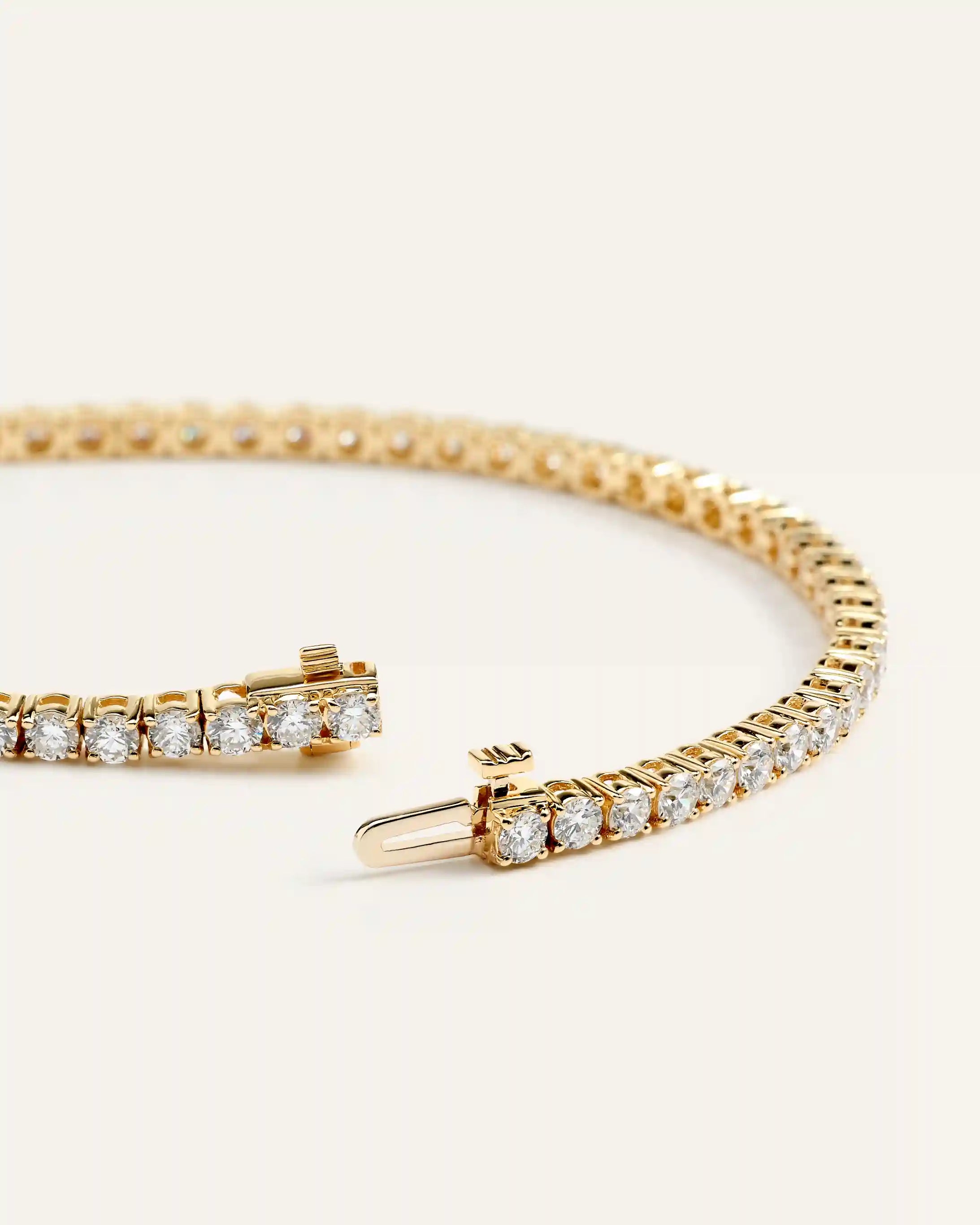 14K Gold Natural Diamond Tennis Bracelet - 4ctw