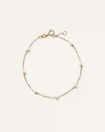 14K Gold Gemstone Station Stackable Bracelet