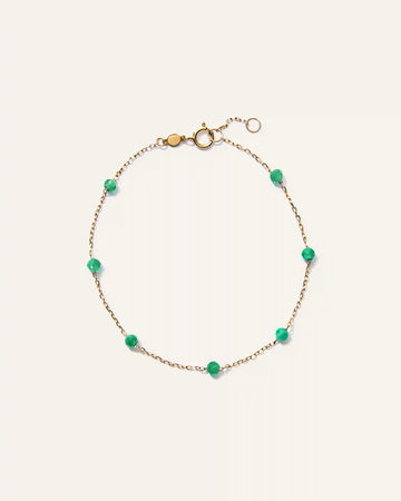 14K Gold Gemstone Station Stackable Bracelet