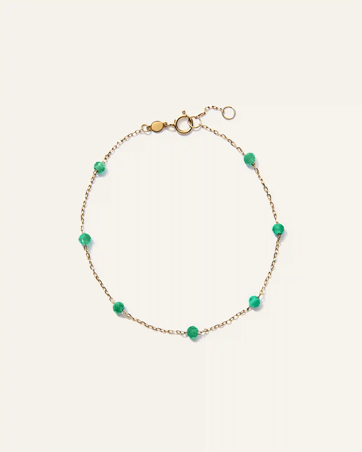 14K Gold Gemstone Station Stackable Bracelet