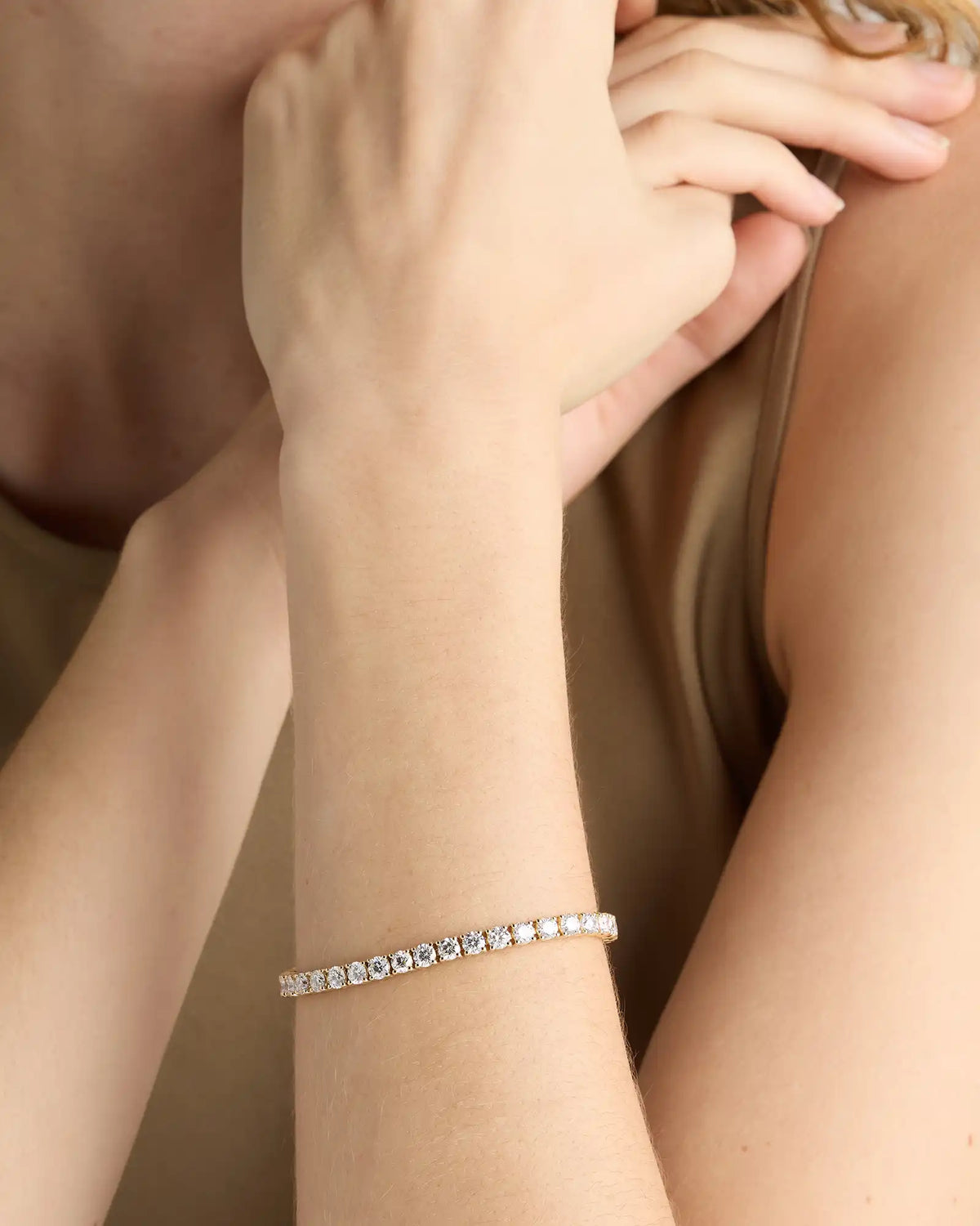 14K Gold Lab Grown Diamond Tennis Bracelet - 10ctw
