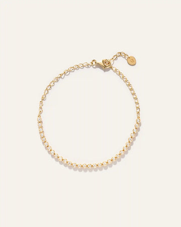 14K Gold Diamond Petite Bezel Tennis Bracelet - 0.50ctw