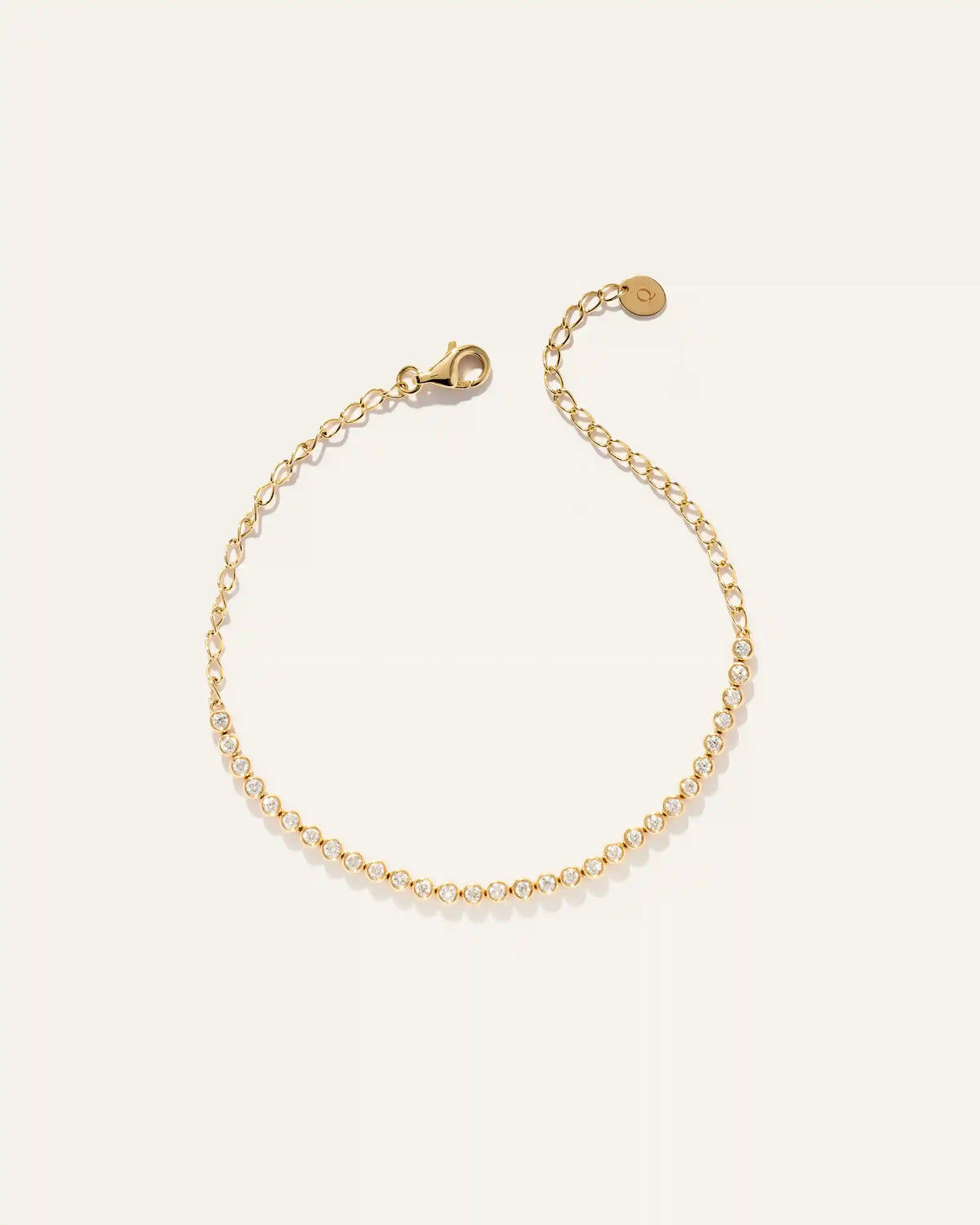 14K Gold Diamond Petite Bezel Tennis Bracelet - 0.50ctw
