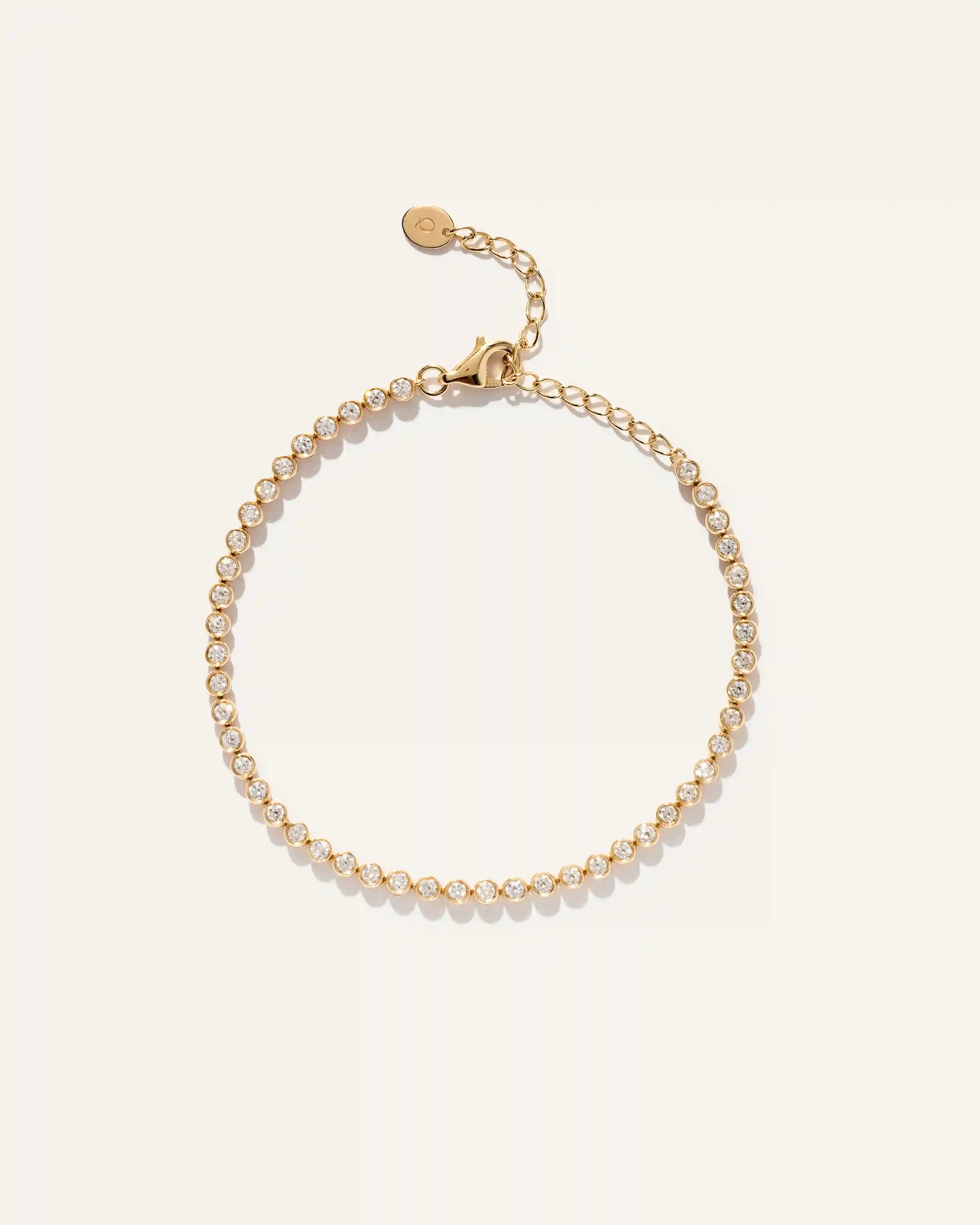 14K Gold Diamond Petite Bezel Tennis Bracelet - 1ctw