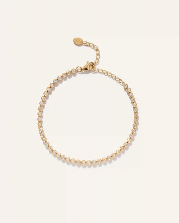 14K Gold Diamond Petite Bezel Tennis Bracelet - 1ctw