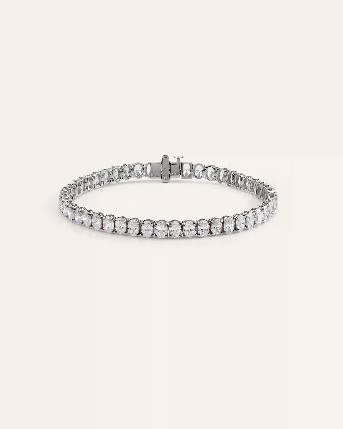 14K Gold Lab Grown Diamond North-South Oval Tennis Bracelet - 10ctw