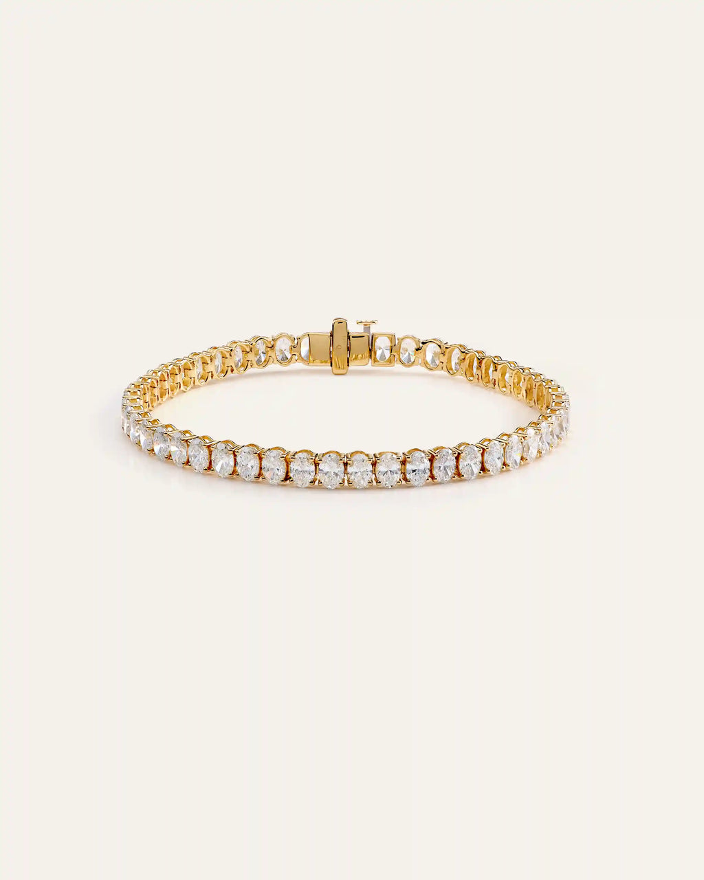 14K Gold Lab Grown Diamond North-South Oval Tennis Bracelet - 10ctw