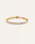 14K Gold Lab Grown Diamond North-South Oval Tennis Bracelet - 10ctw