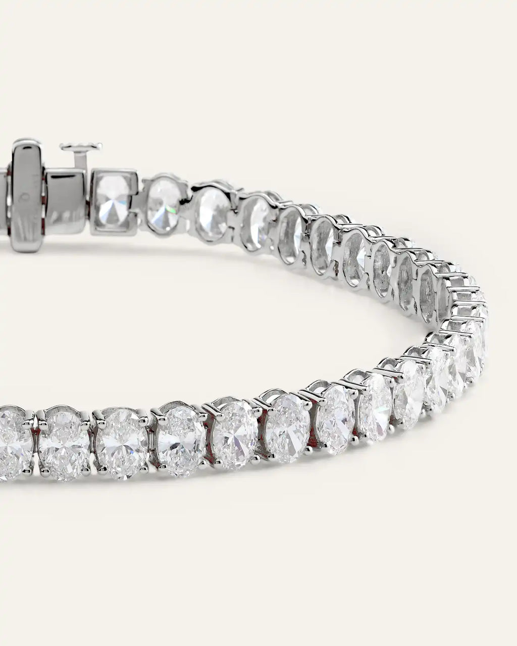14K Gold Lab Grown Diamond North-South Oval Tennis Bracelet - 10ctw