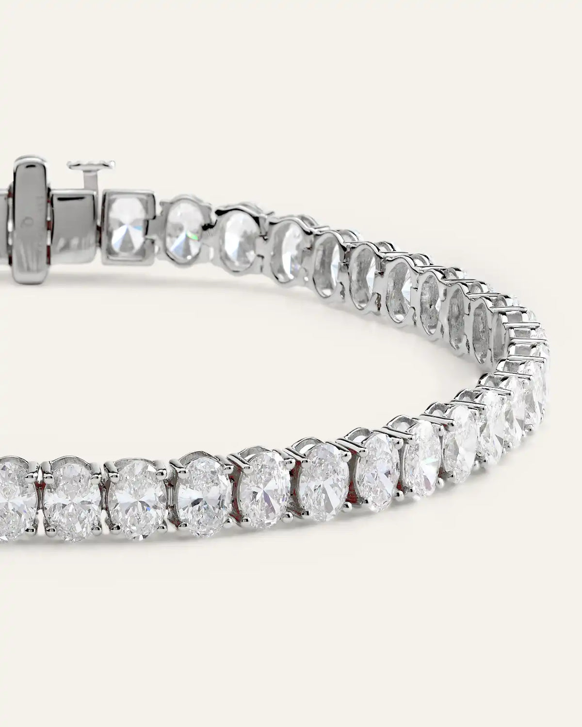 14K Gold Lab Grown Diamond North-South Oval Tennis Bracelet - 10ctw