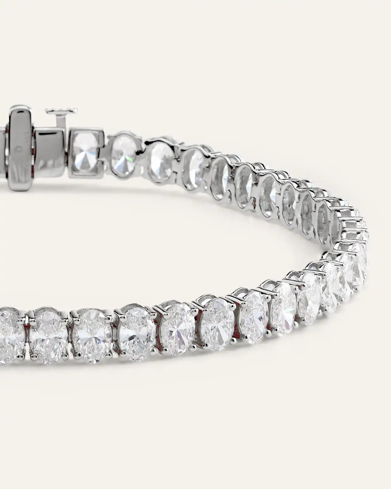 14K Gold Lab Grown Diamond North-South Oval Tennis Bracelet - 10ctw