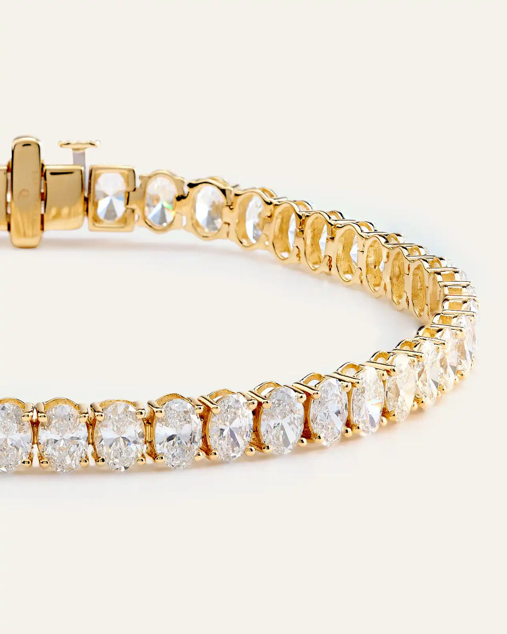 14K Gold Lab Grown Diamond North-South Oval Tennis Bracelet - 10ctw