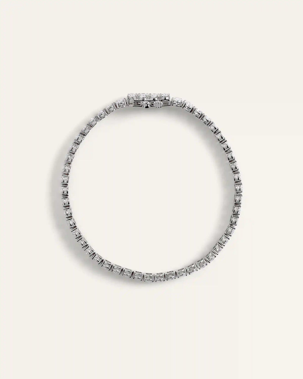 14K Gold Lab Grown Diamond North-South Oval Tennis Bracelet - 10ctw