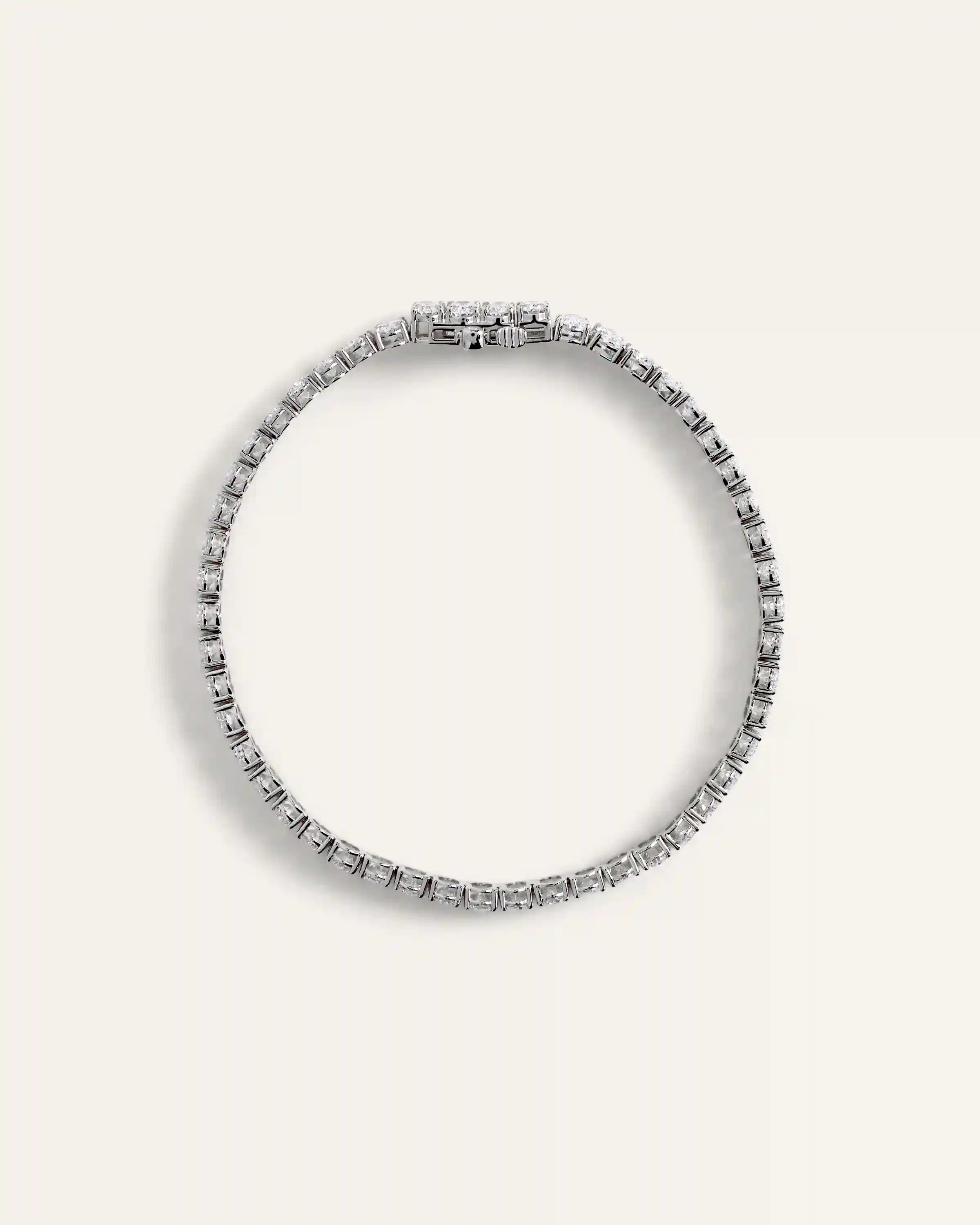 14K Gold Lab Grown Diamond North-South Oval Tennis Bracelet - 10ctw
