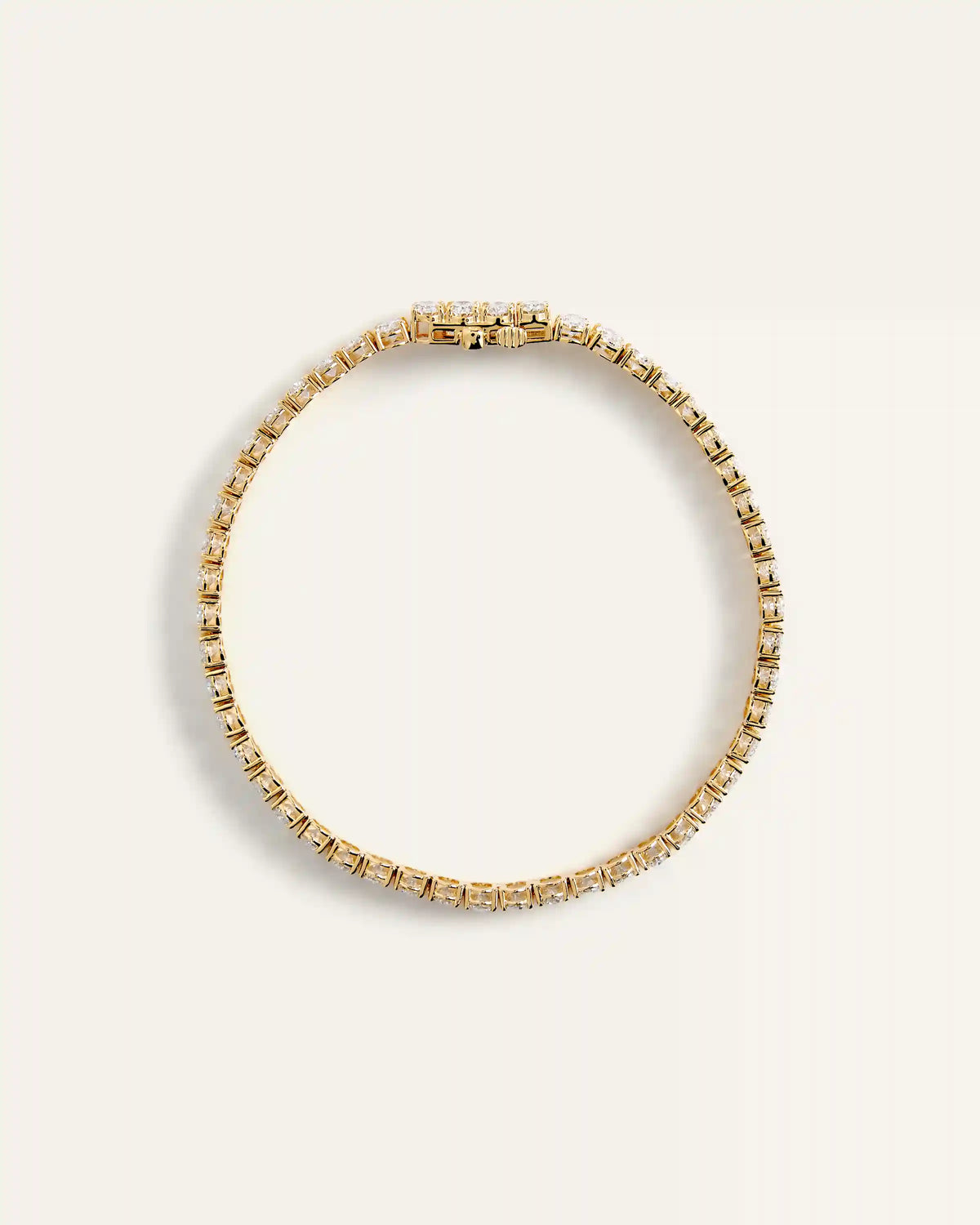 14K Gold Lab Grown Diamond North-South Oval Tennis Bracelet - 10ctw