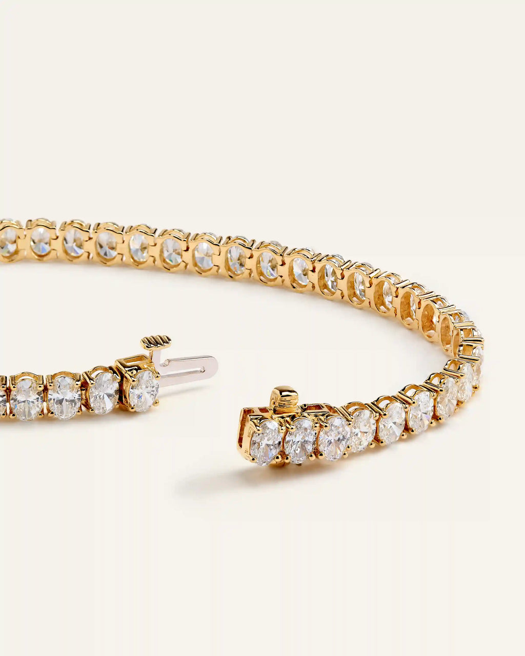 14K Gold Lab Grown Diamond North-South Oval Tennis Bracelet - 10ctw