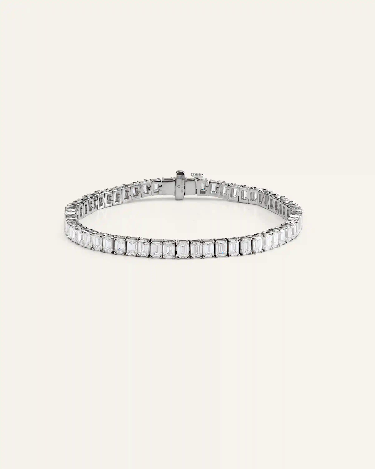 14K Gold Lab Grown Diamond North-South Emerald Tennis Bracelet - 10ctw