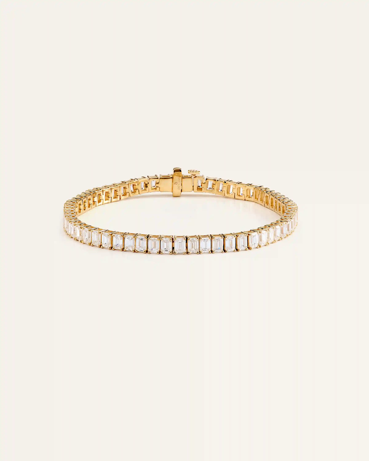 14K Gold Lab Grown Diamond North-South Emerald Tennis Bracelet - 10ctw