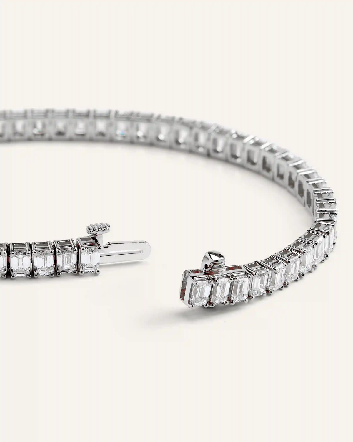 14K Gold Lab Grown Diamond North-South Emerald Tennis Bracelet - 10ctw