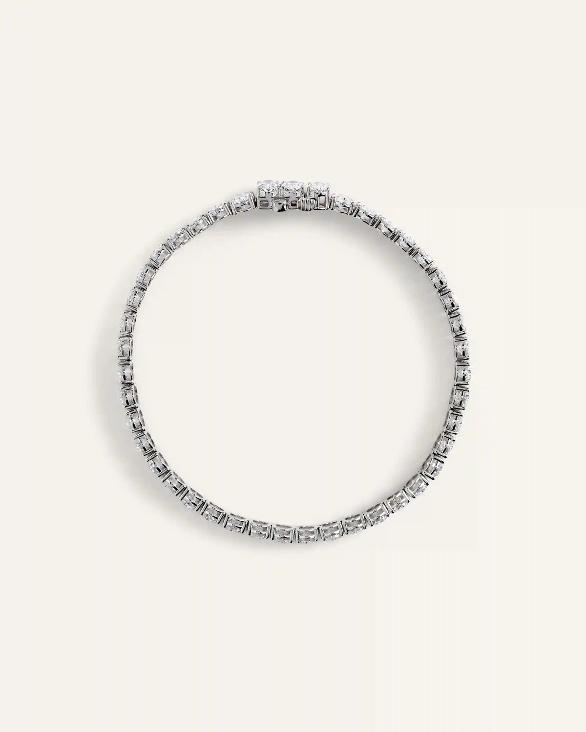 14K Gold Lab Grown Diamond North-South Oval Tennis Bracelet - 15ctw