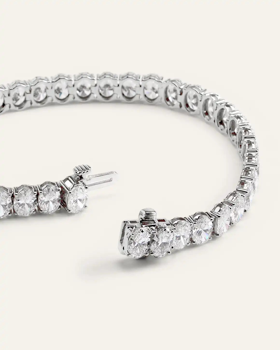 14K Gold Lab Grown Diamond North-South Oval Tennis Bracelet - 15ctw