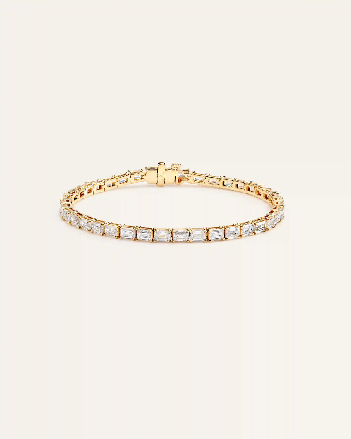14K Gold Lab Grown Diamond East-West Emerald Tennis Bracelet - 10ctw