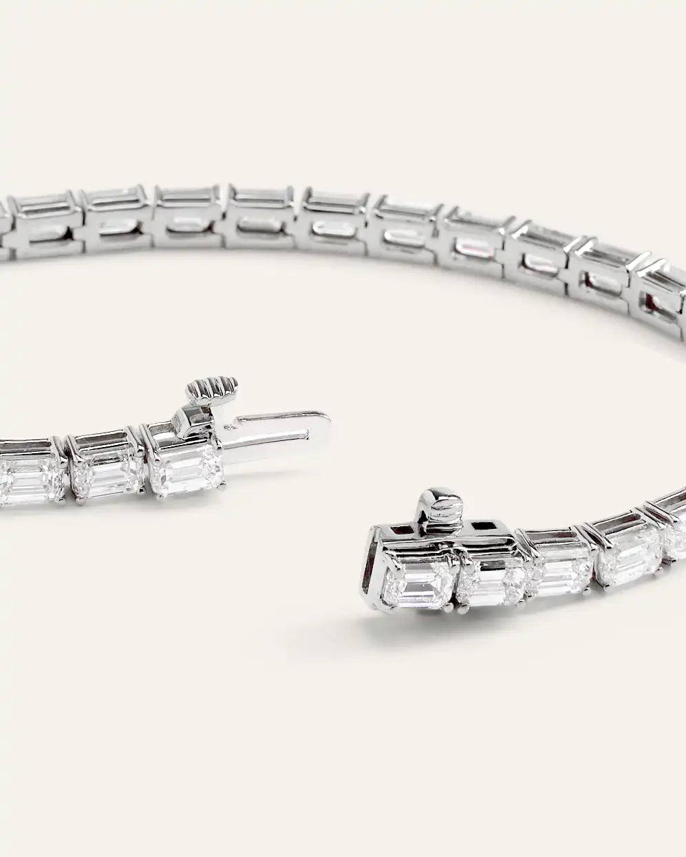 14K Gold Lab Grown Diamond East-West Emerald Tennis Bracelet - 10ctw