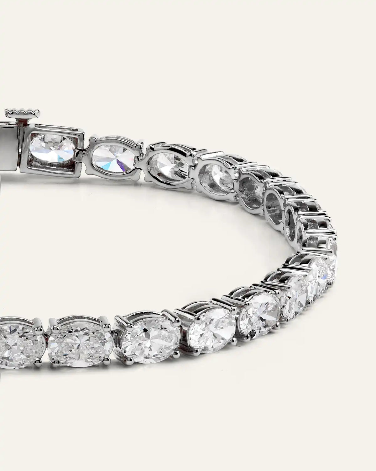 14K Gold Lab Grown Diamond East-West Oval Tennis Bracelet - 10ctw