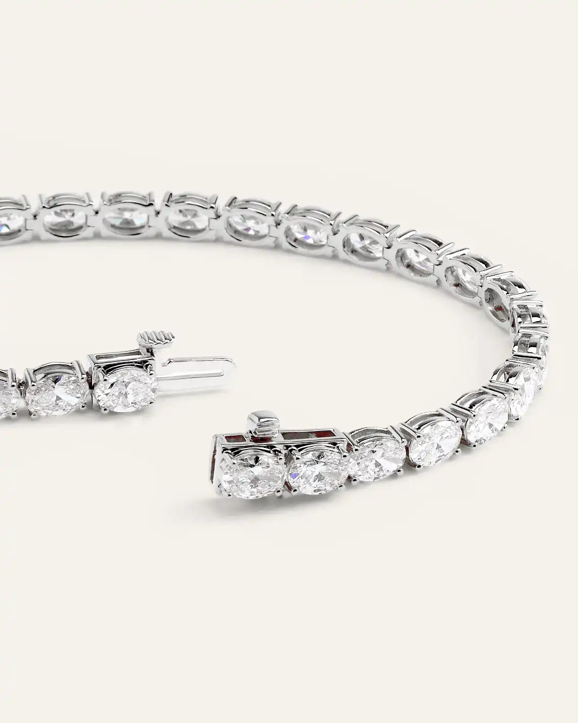 14K Gold Lab Grown Diamond East-West Oval Tennis Bracelet - 10ctw