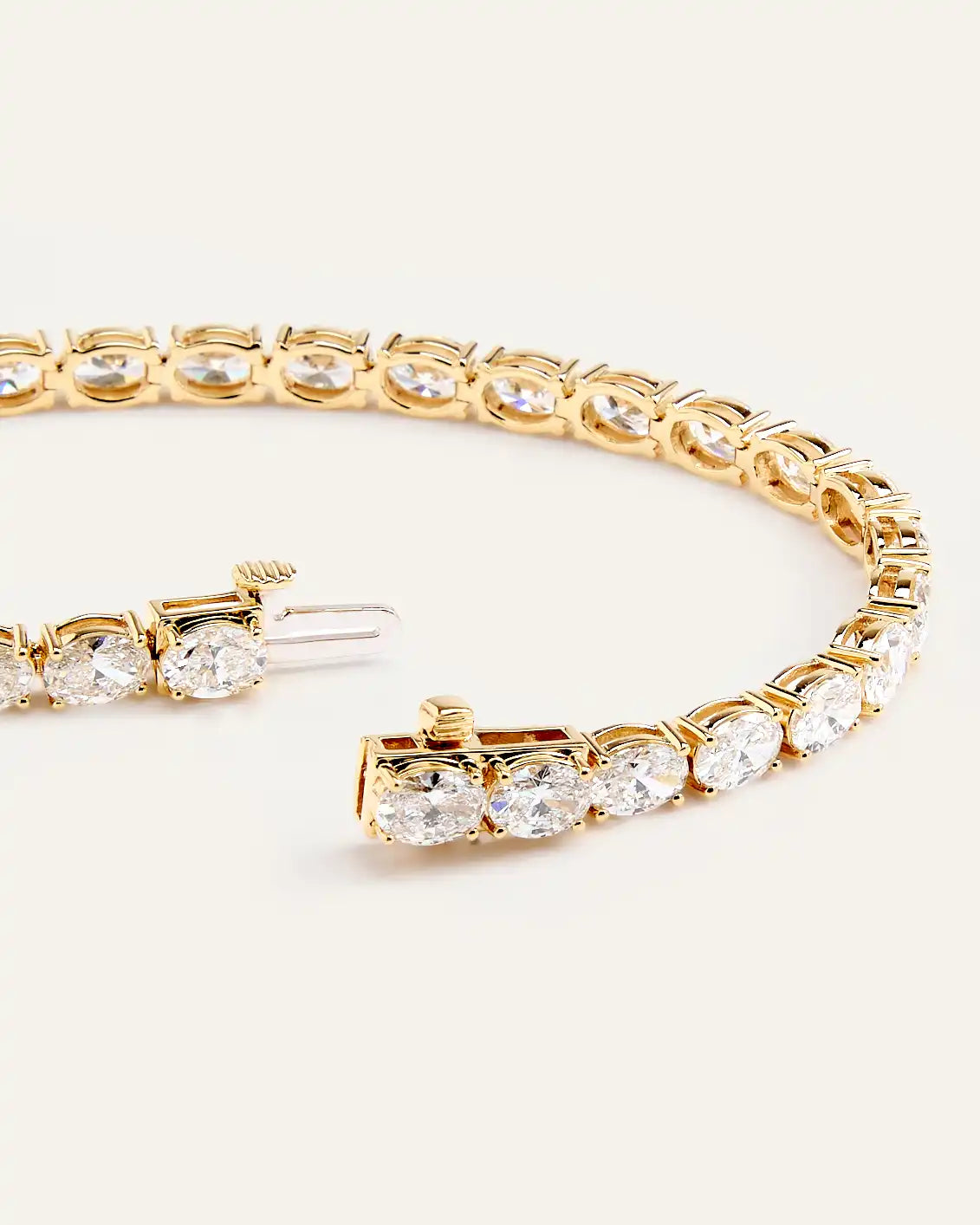 14K Gold Lab Grown Diamond East-West Oval Tennis Bracelet - 10ctw