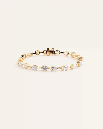 14K Gold Lab Grown Diamond Mixed Shape Tennis Bracelet