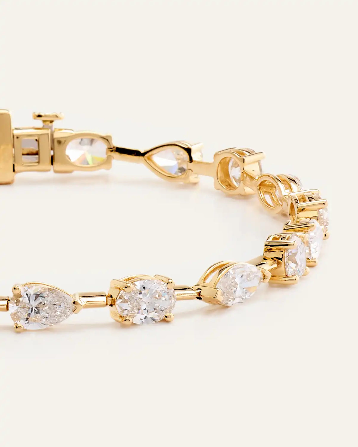 14K Gold Lab Grown Diamond Mixed Shape Tennis Bracelet