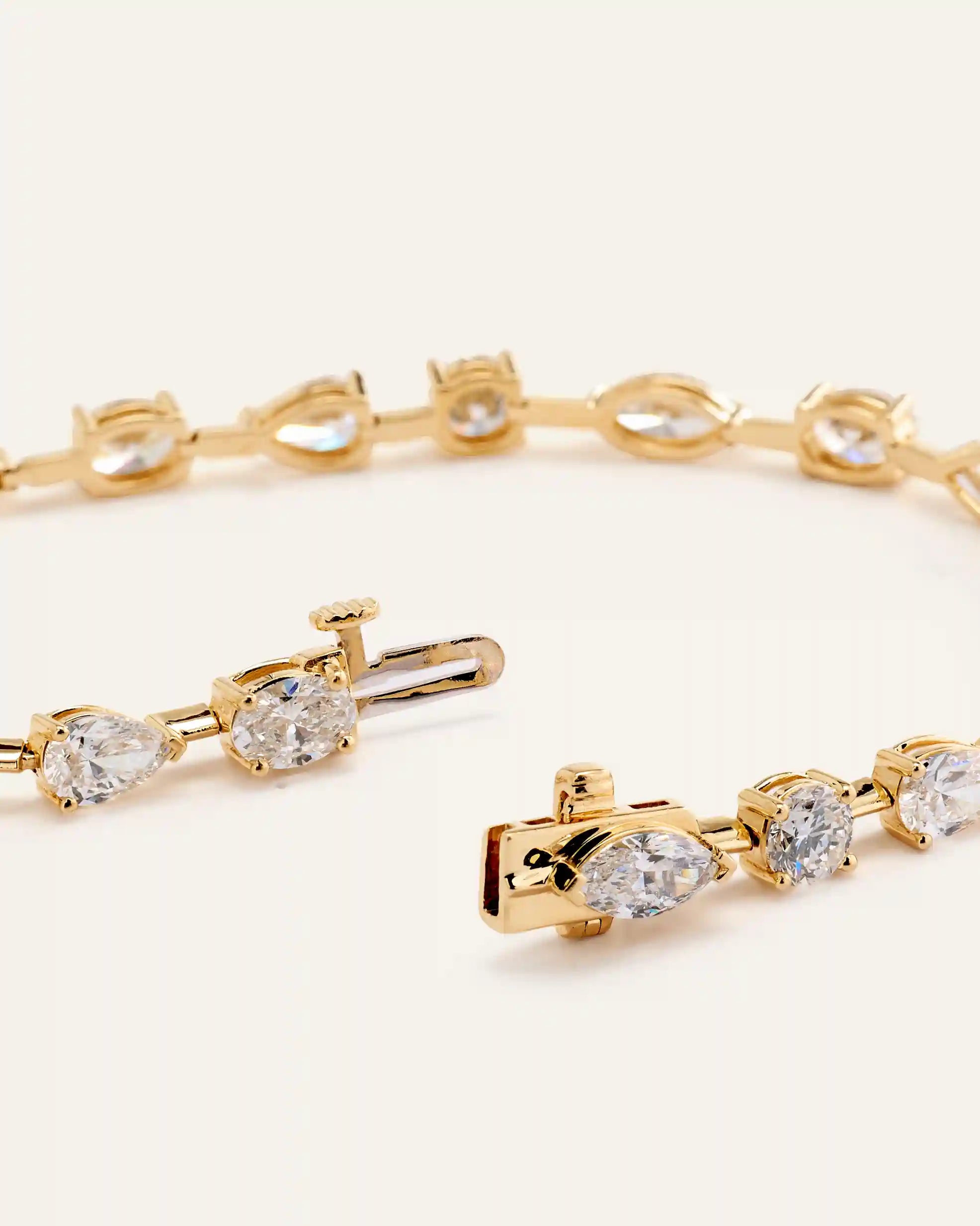 14K Gold Lab Grown Diamond Mixed Shape Tennis Bracelet