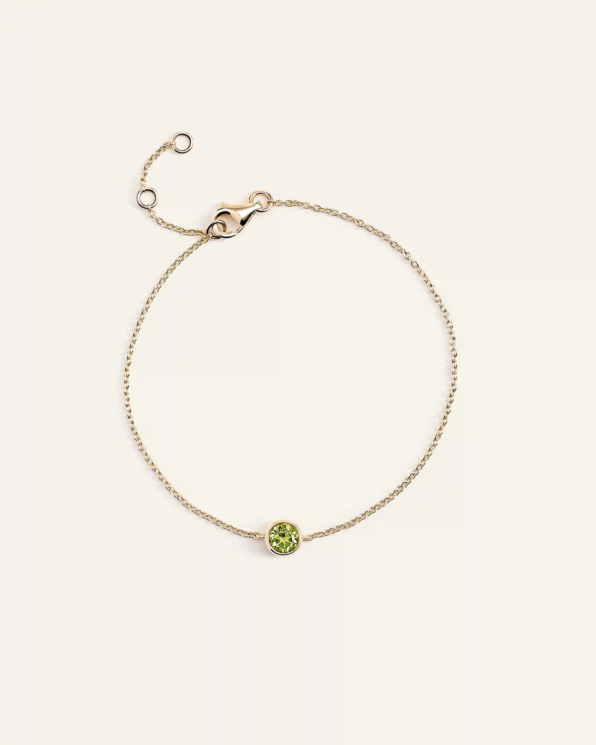14K Gold Birthstone Solitaire Bezel Bracelet