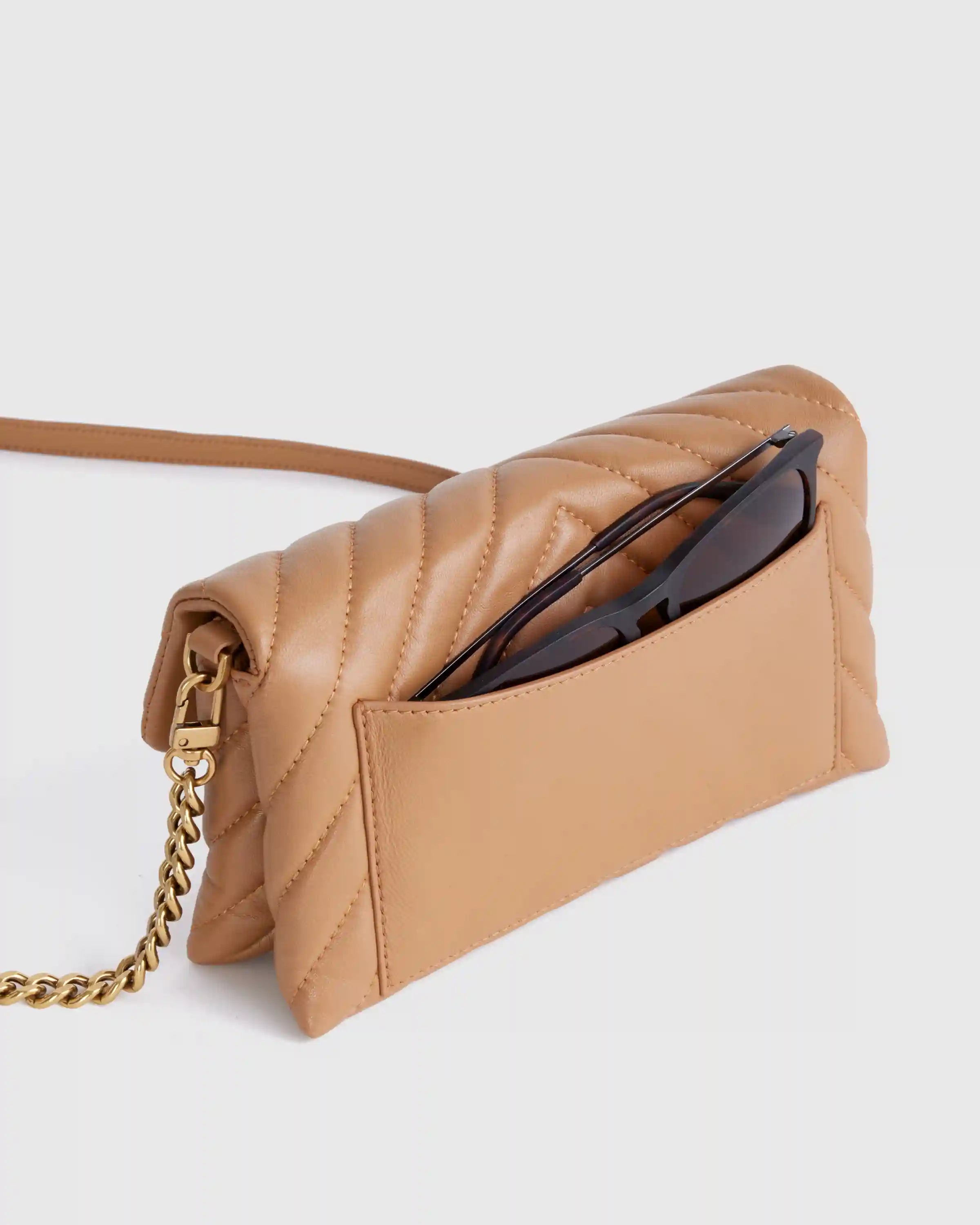 Italian Leather Quilted Wallet Crossbody