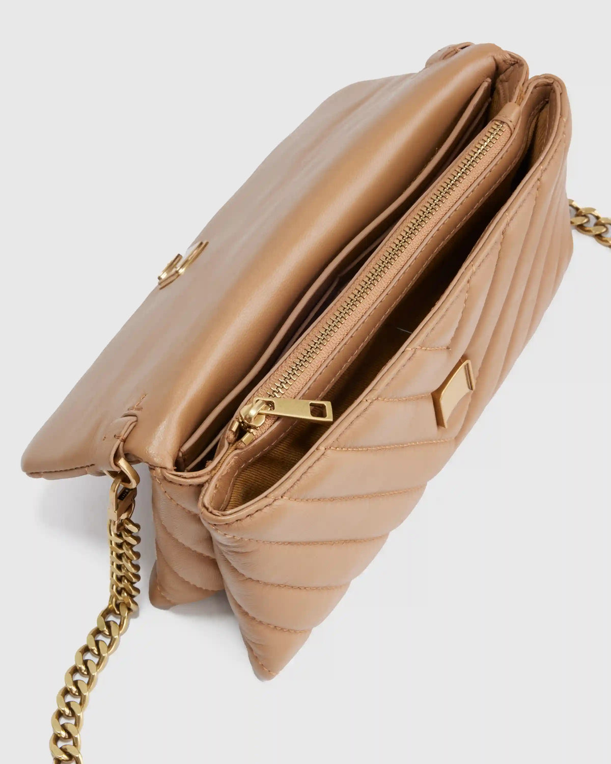 Italian Leather Quilted Wallet Crossbody