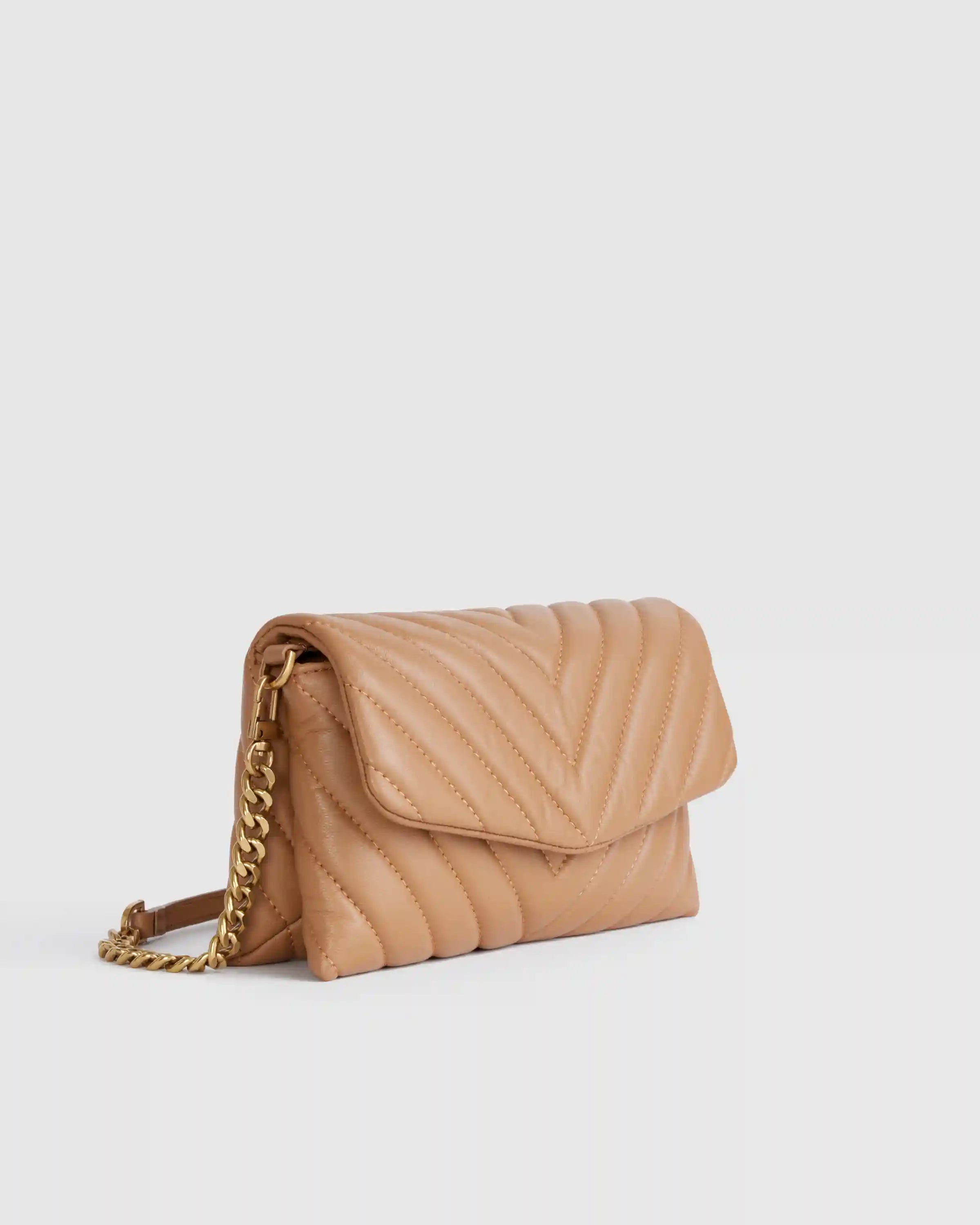 Italian Leather Quilted Wallet Crossbody