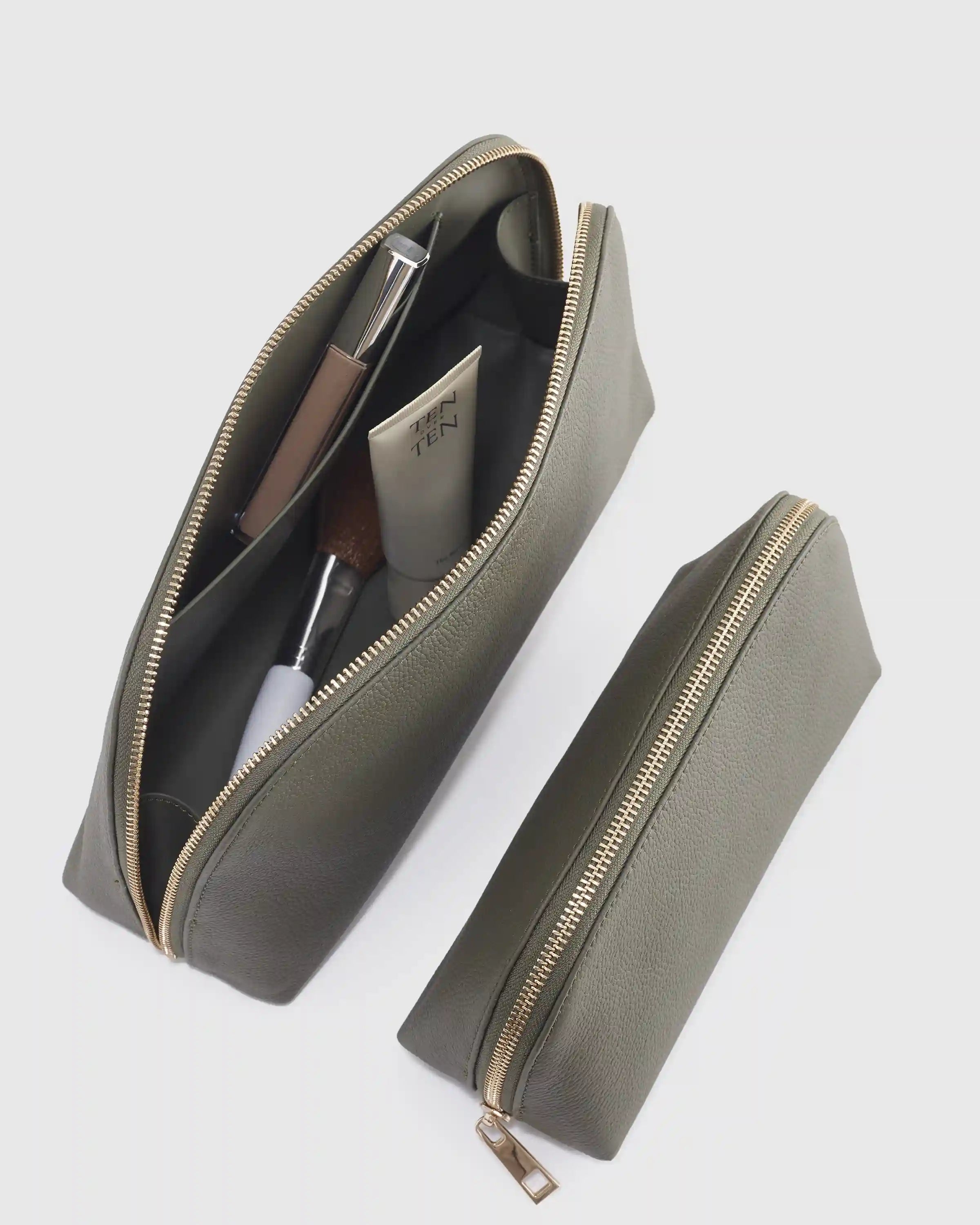 Italian Leather Pouch Travel Set