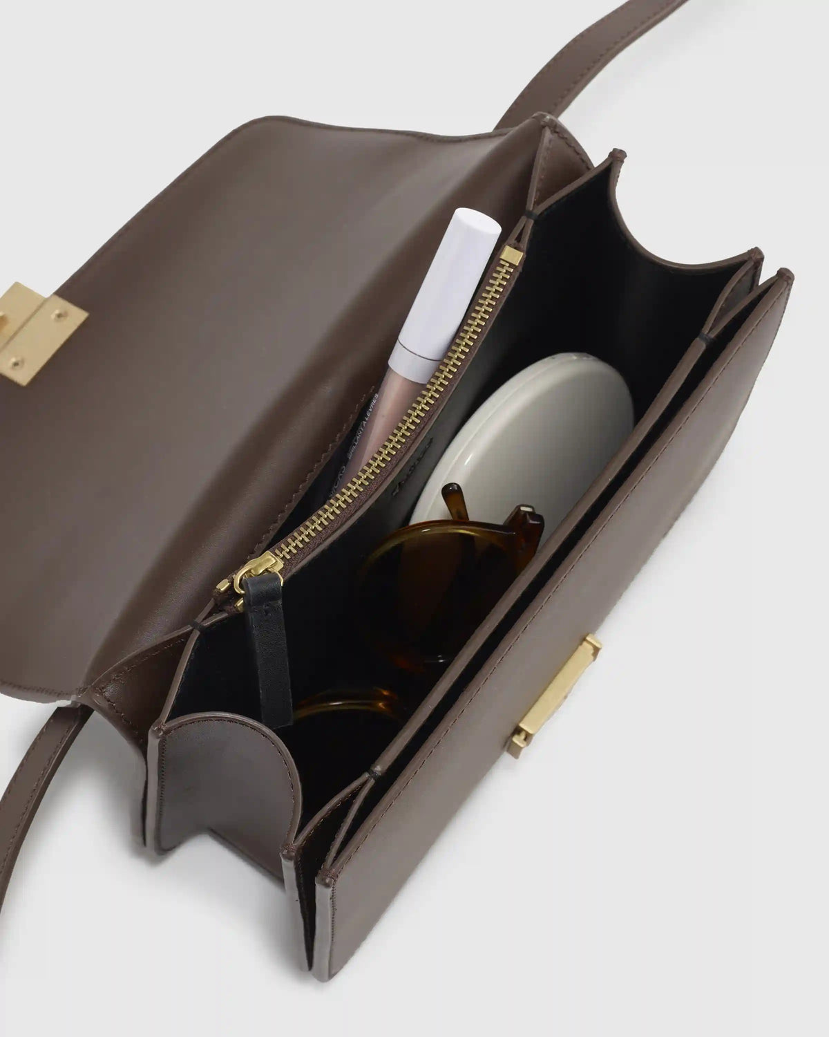 Italian Leather Box Shoulder Bag