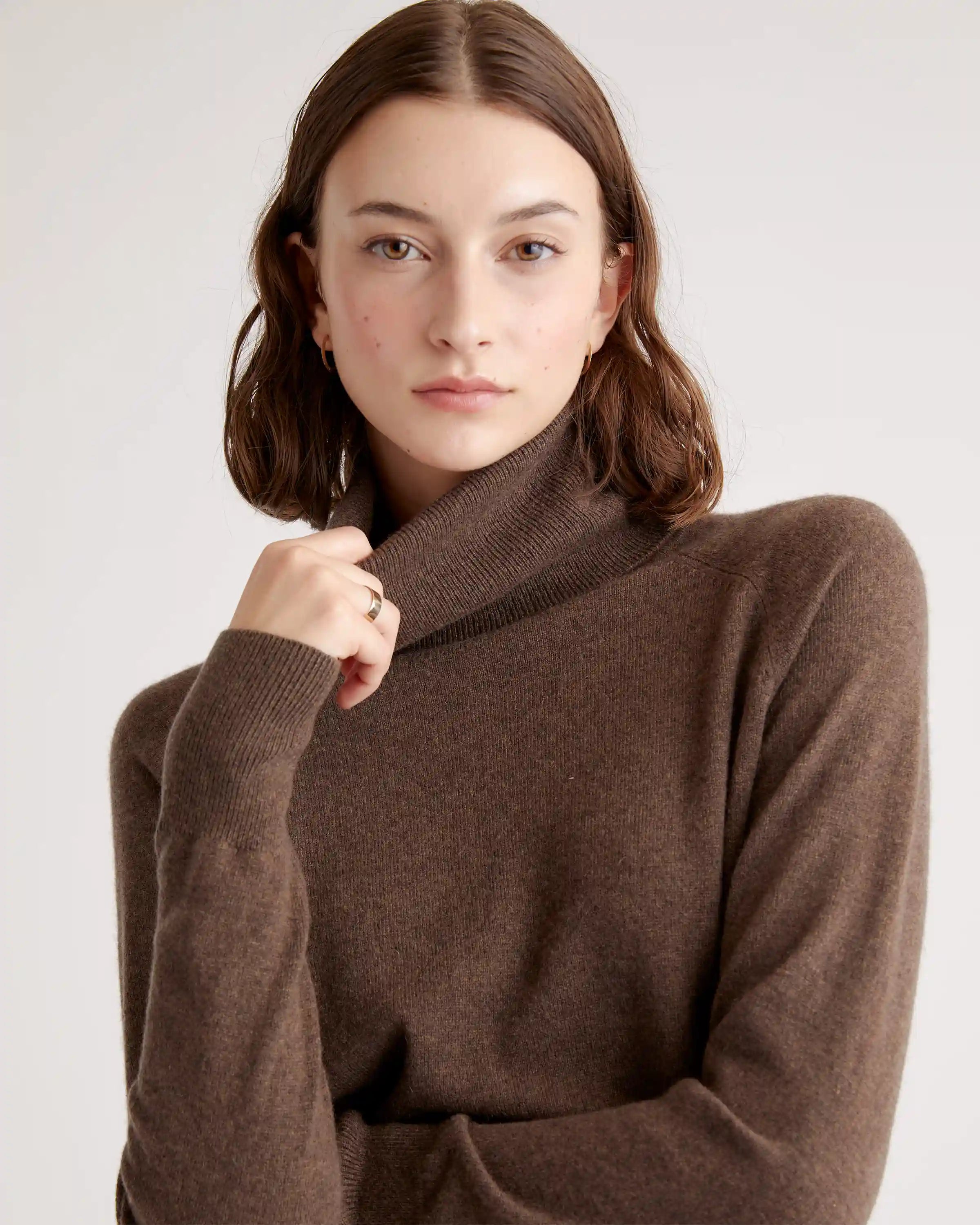 Mongolian Spring Cashmere Turtleneck Sweater Dress