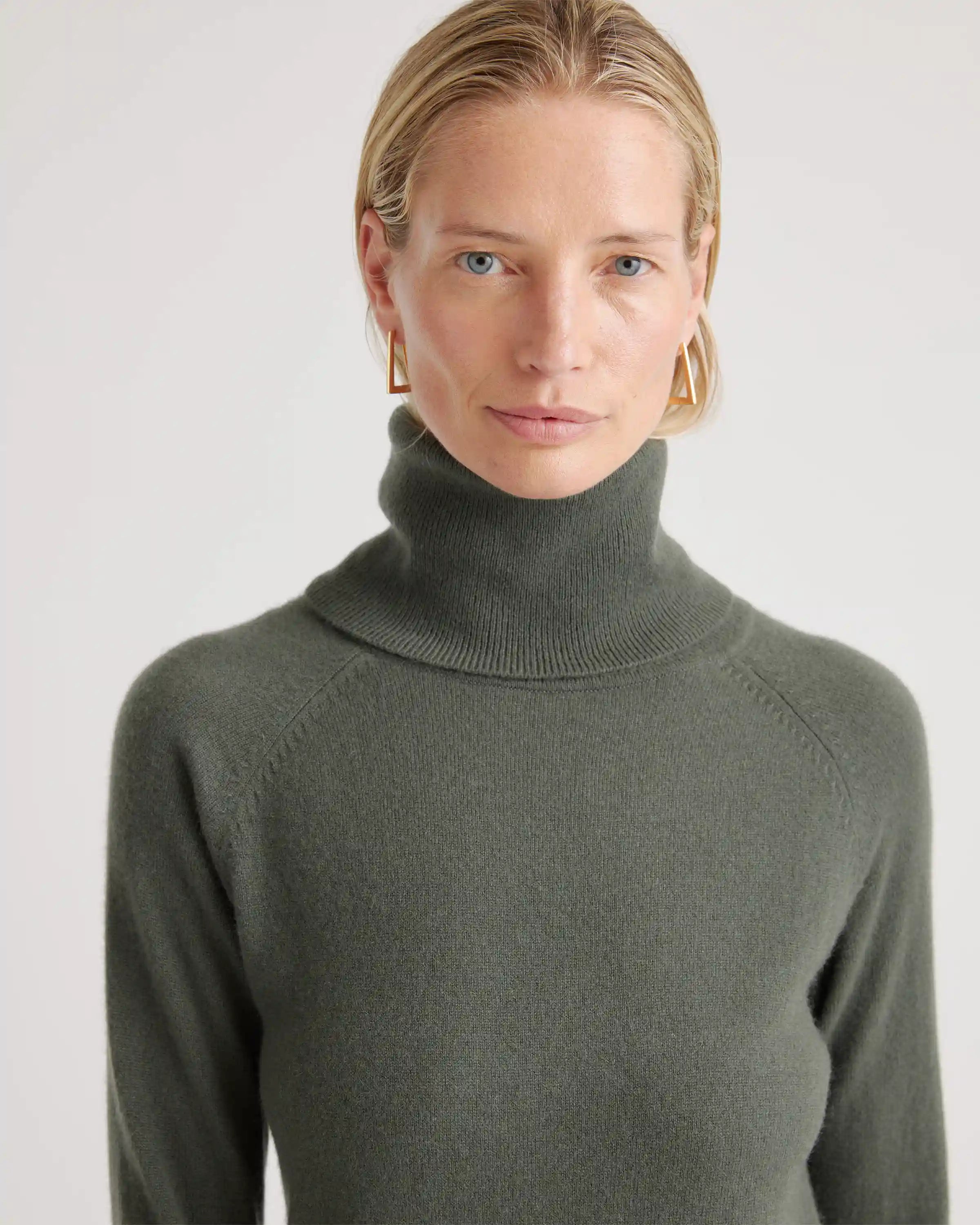 Mongolian Spring Cashmere Turtleneck Sweater Dress