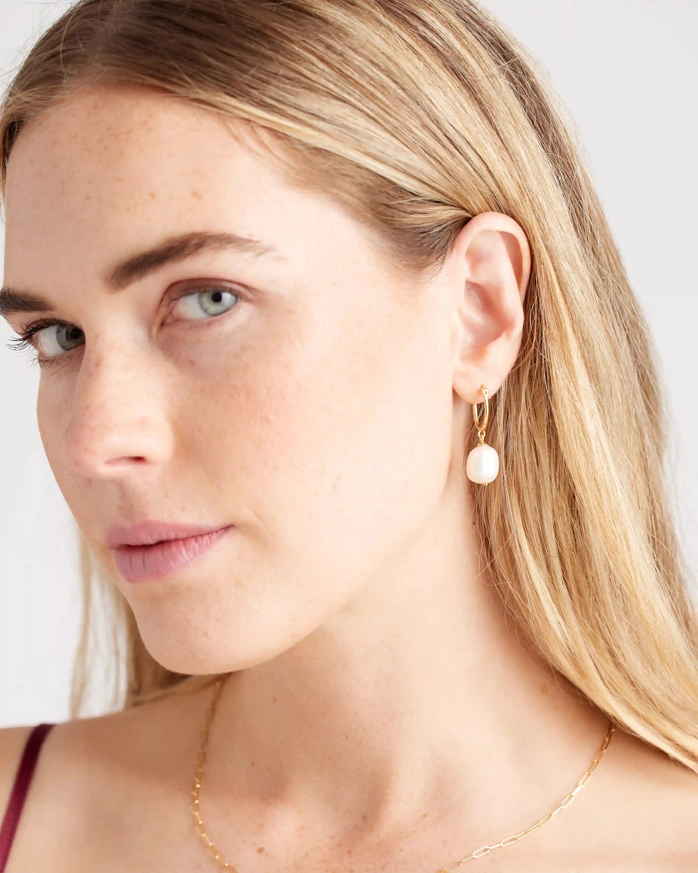 Freshwater Cultured Pearl Hoops