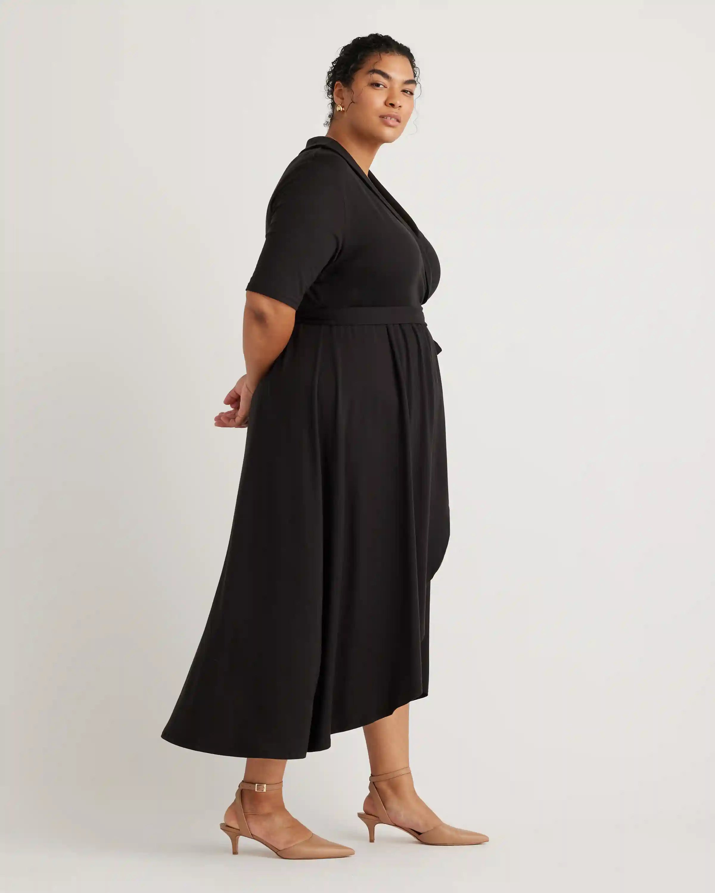 Tencel Jersey Midi Wrap Dress