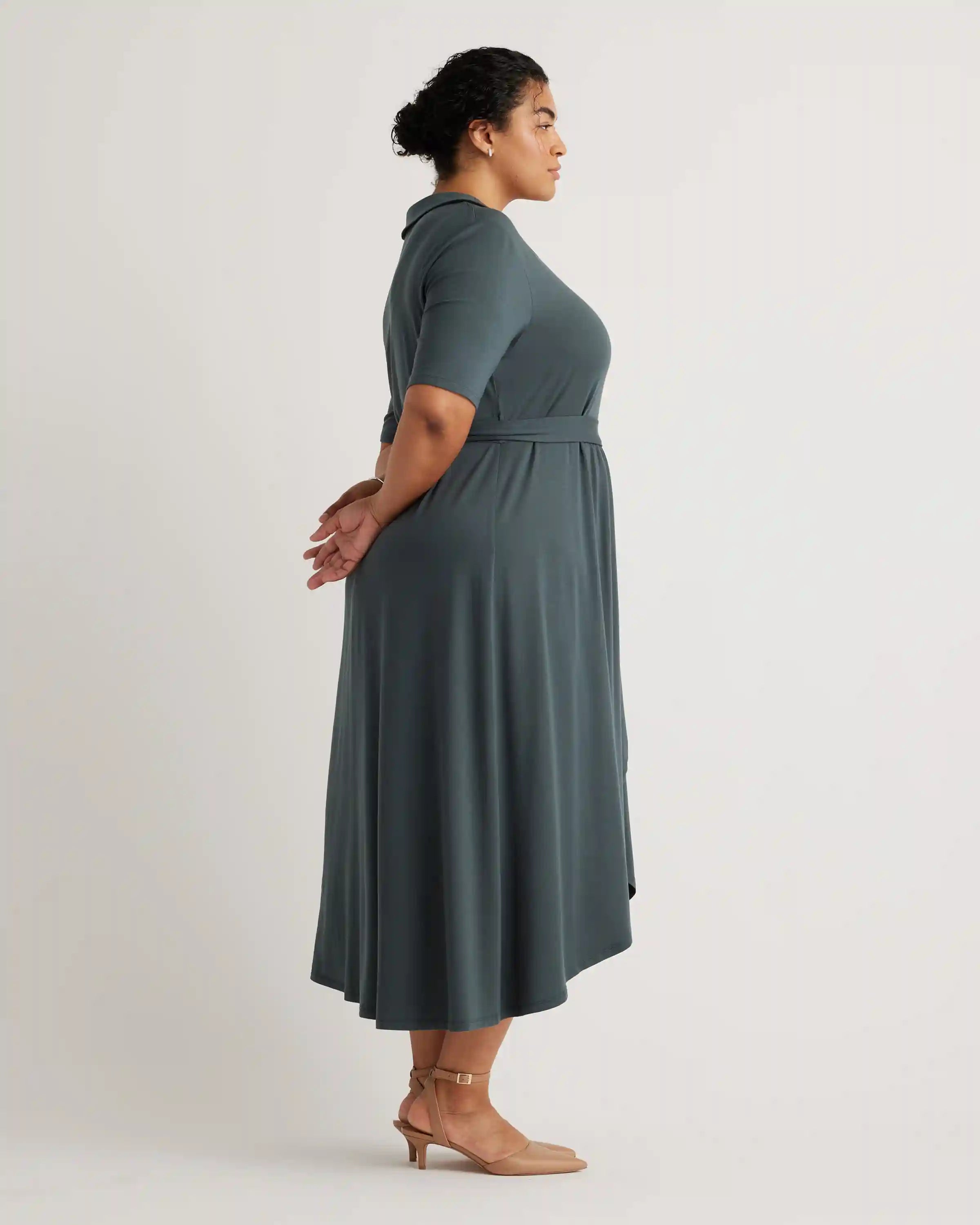 Tencel Jersey Midi Wrap Dress