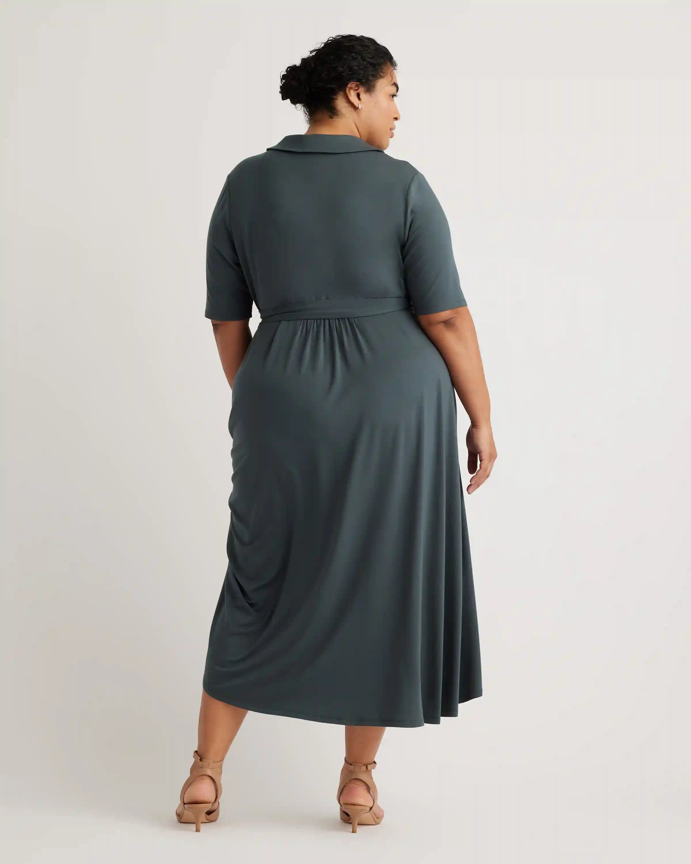 Tencel Jersey Midi Wrap Dress