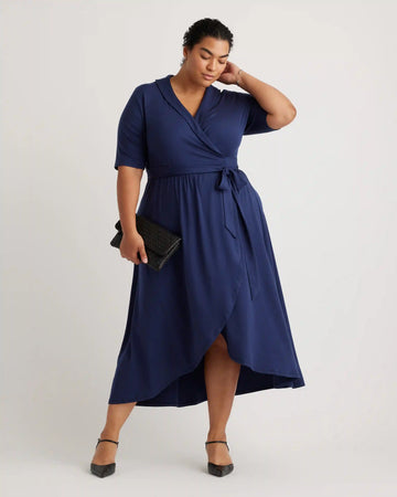 Tencel Jersey Midi Wrap Dress