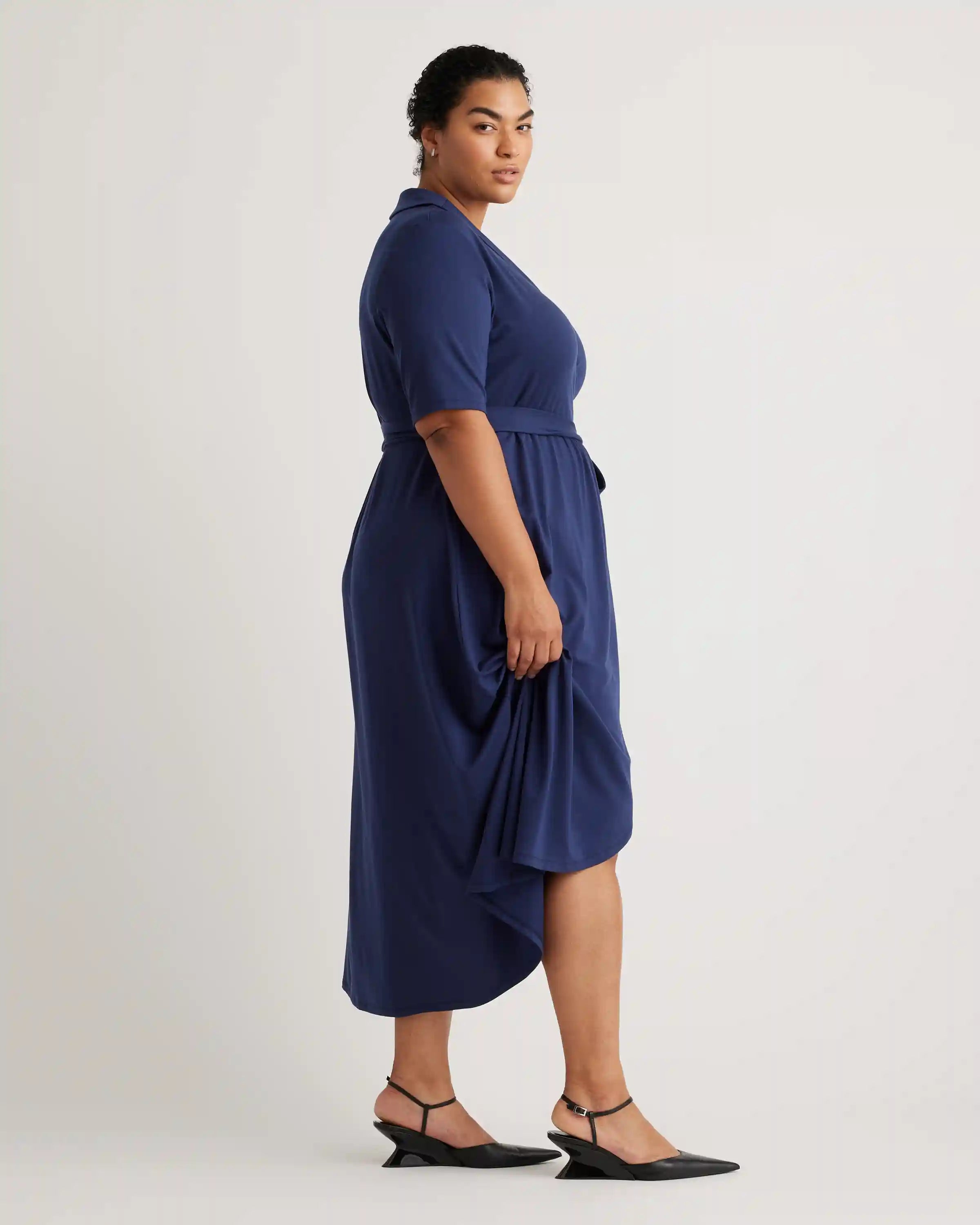 Tencel Jersey Midi Wrap Dress