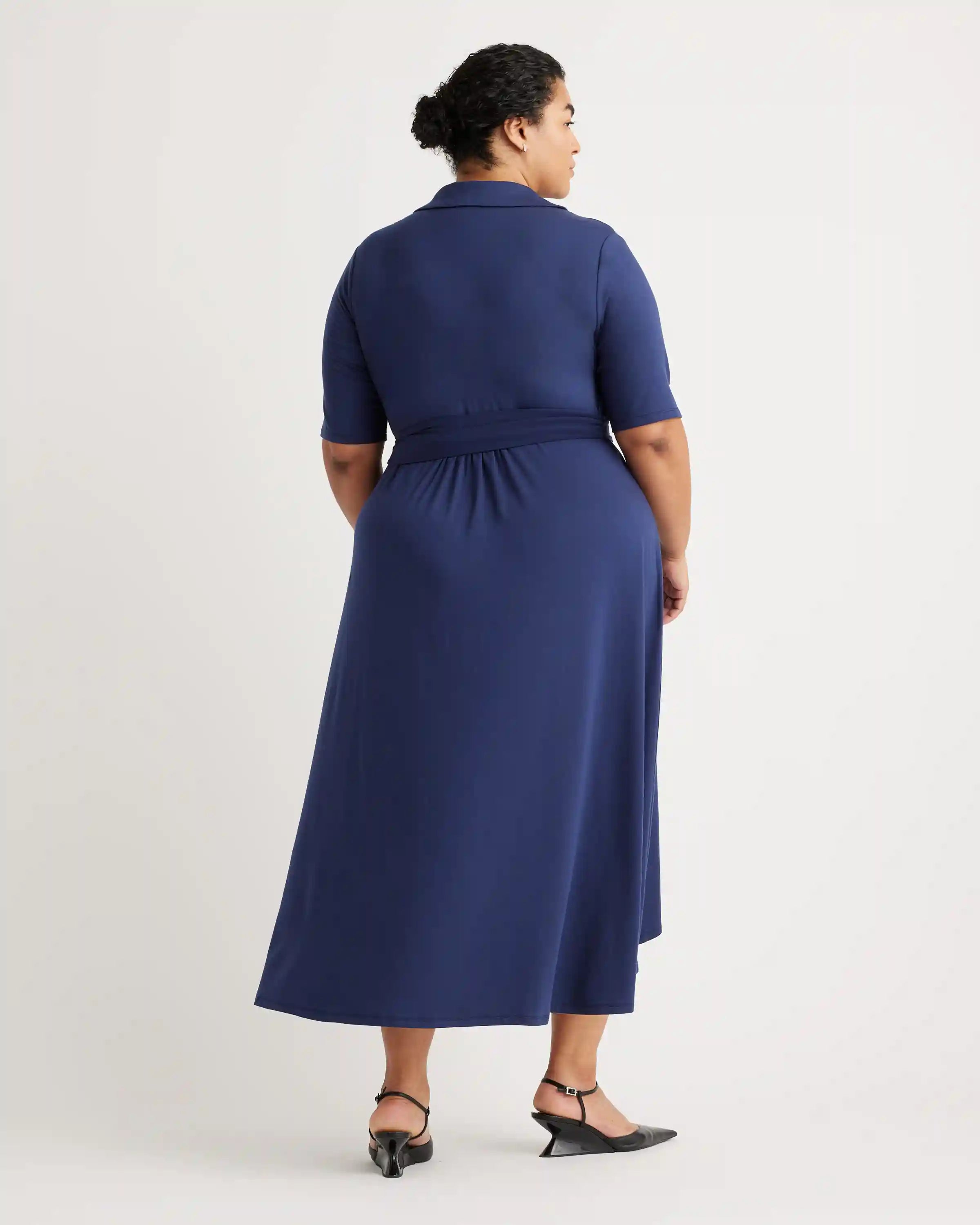 Tencel Jersey Midi Wrap Dress